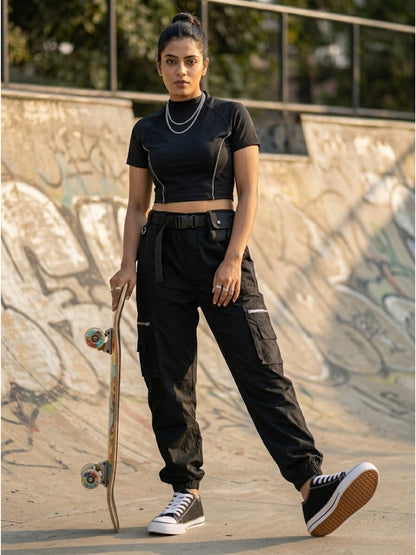 Hirolas® vulcanized Skateboard Sneaker_Shoes for Women - Black