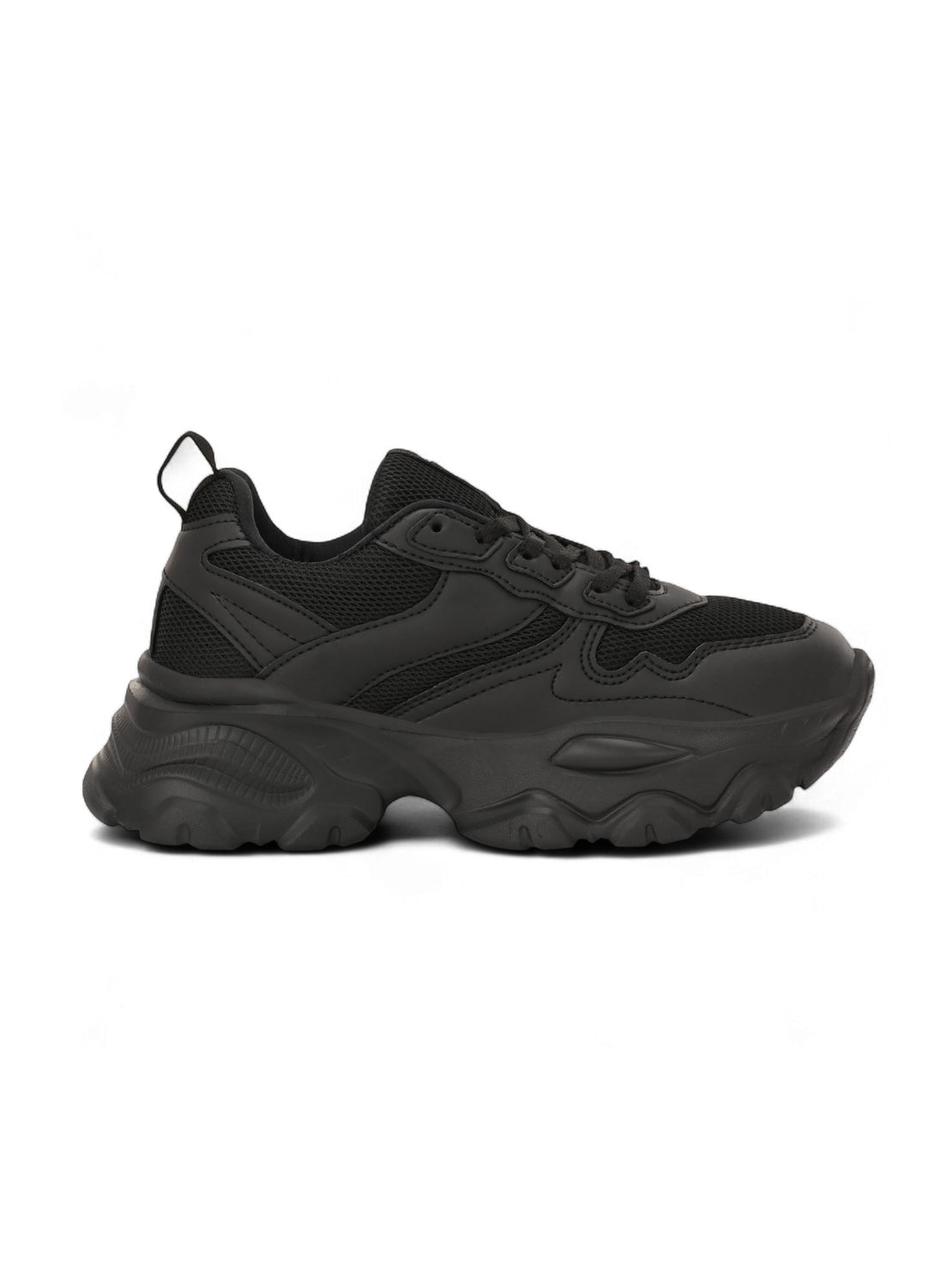 Hirolas women Chunky Mesh & Synthetic Black Sports_Shoes