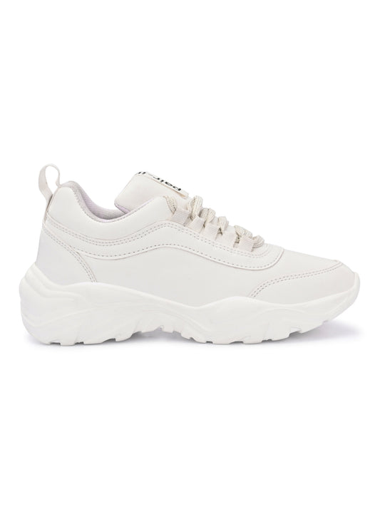 Hirolas Women White Lightweight Chunky Sports_Shoes