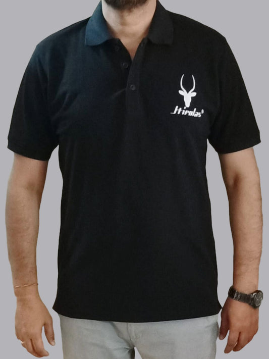 Hirolas Men's Cotton Black Polo T-Shirt