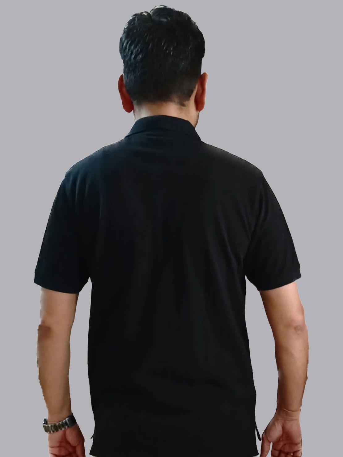 Hirolas Men's Cotton Black Polo T-Shirt