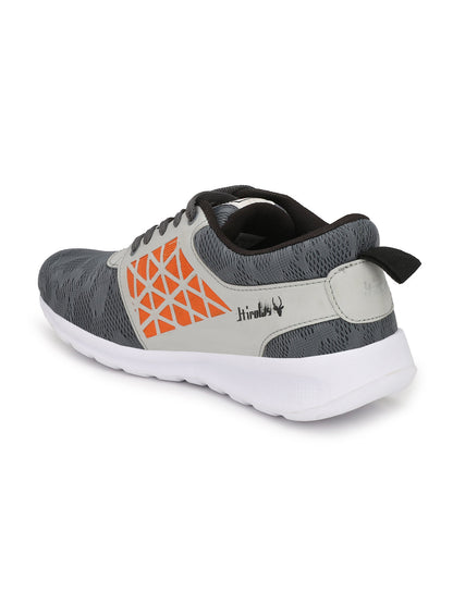 Hirolas® Men's Grey Running Lace Up Sport Shoes (HRL1929GRO)