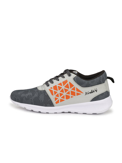 Hirolas® Men's Grey Running Lace Up Sport Shoes (HRL1929GRO)