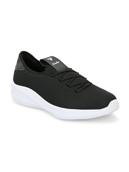 Hirolas® Men's Black Lace Up Walking Sport Shoes (HRL1932BLK)