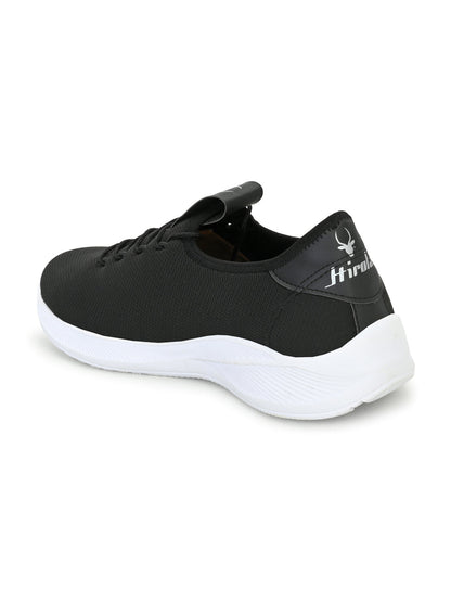 Hirolas® Men's Black Lace Up Walking Sport Shoes (HRL1932BLK)