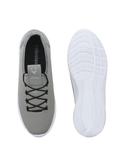 Hirolas® Men's Grey Lace Up Walking Sport Shoes (HRL1932GRY)
