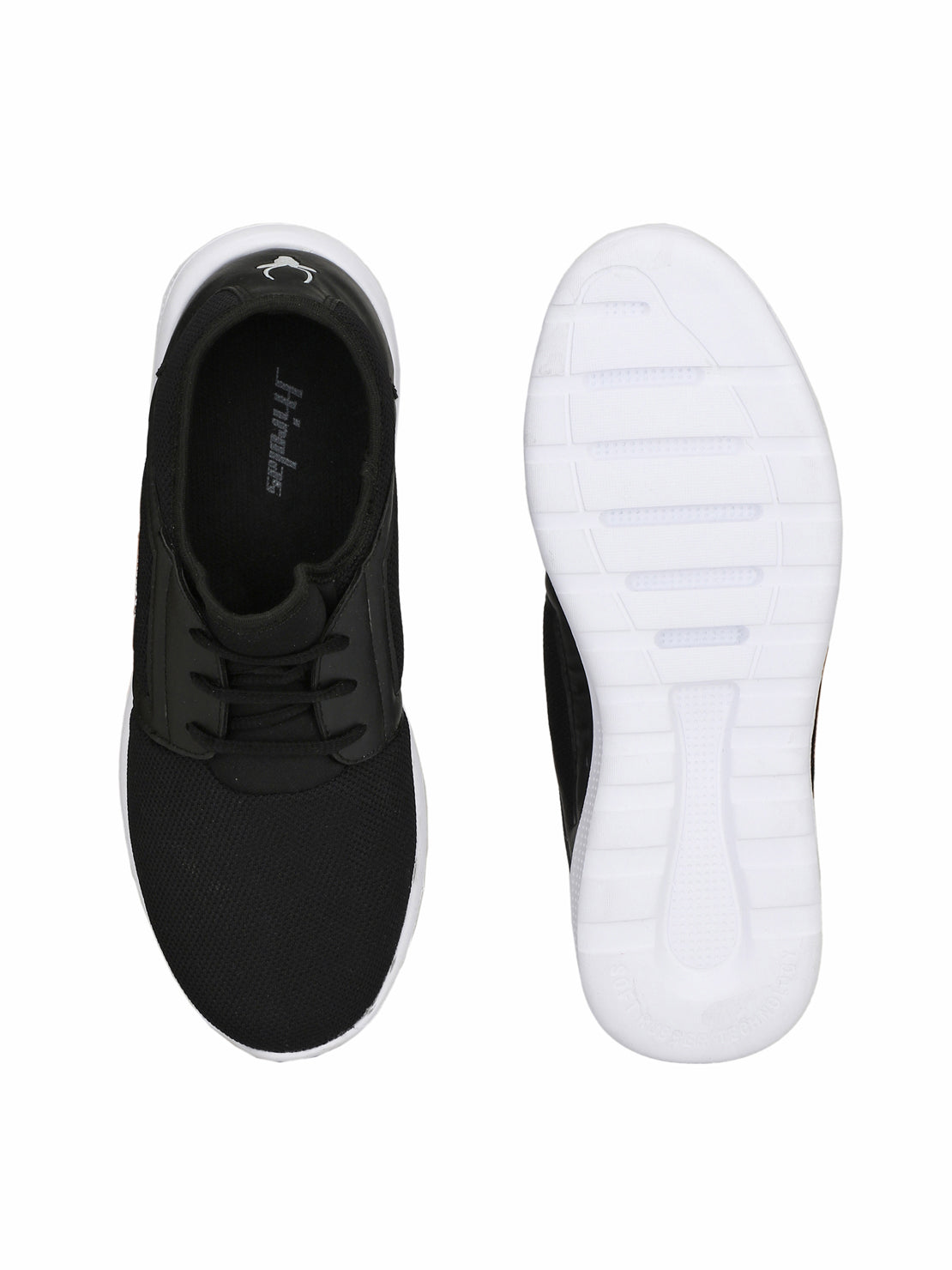 Hirolas® Men's Jezz Black Lace Up Athleisure Sport Shoes (HRL1951CBK)