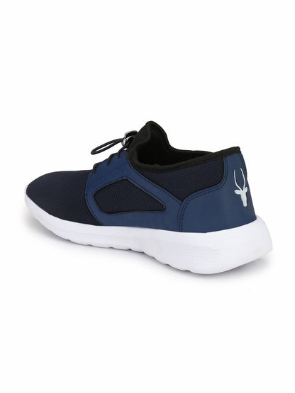 Hirolas® Men's Jezz Blue Elastic Lace Up Athleisure Sport Shoes (HRL1951EBU)