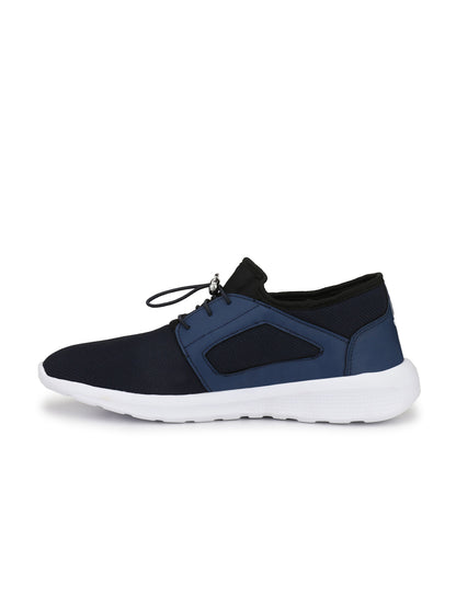 Hirolas® Men's Jezz Blue Elastic Lace Up Athleisure Sport Shoes (HRL1951EBU)