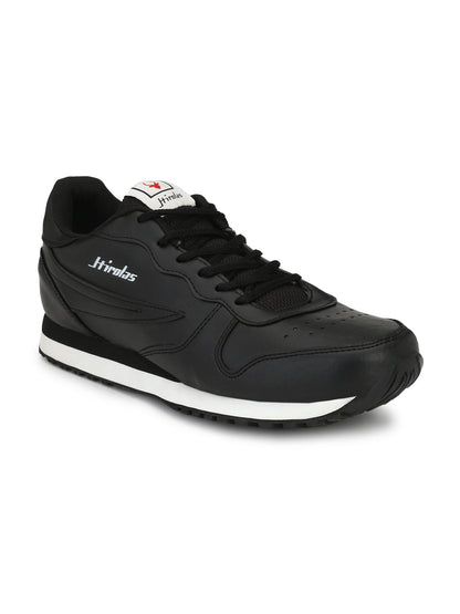Hirolas® Men's Black Multisports Lace Up Sneaker Sport Shoes (HRL1953BLK)