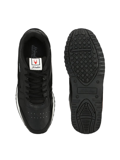 Hirolas® Men's Black Multisports Lace Up Sneaker Sport Shoes (HRL1953BLK)