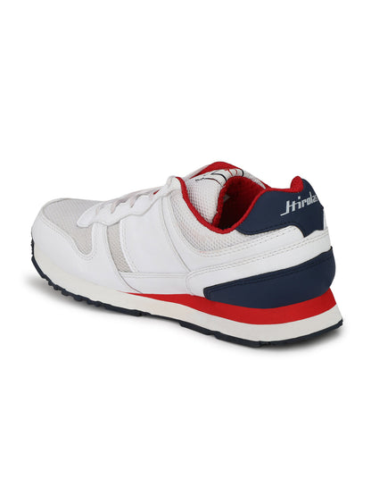 Hirolas® Men's White/Red Multisports Lace Up Sneaker Sport Shoes (HRL1954WTR)
