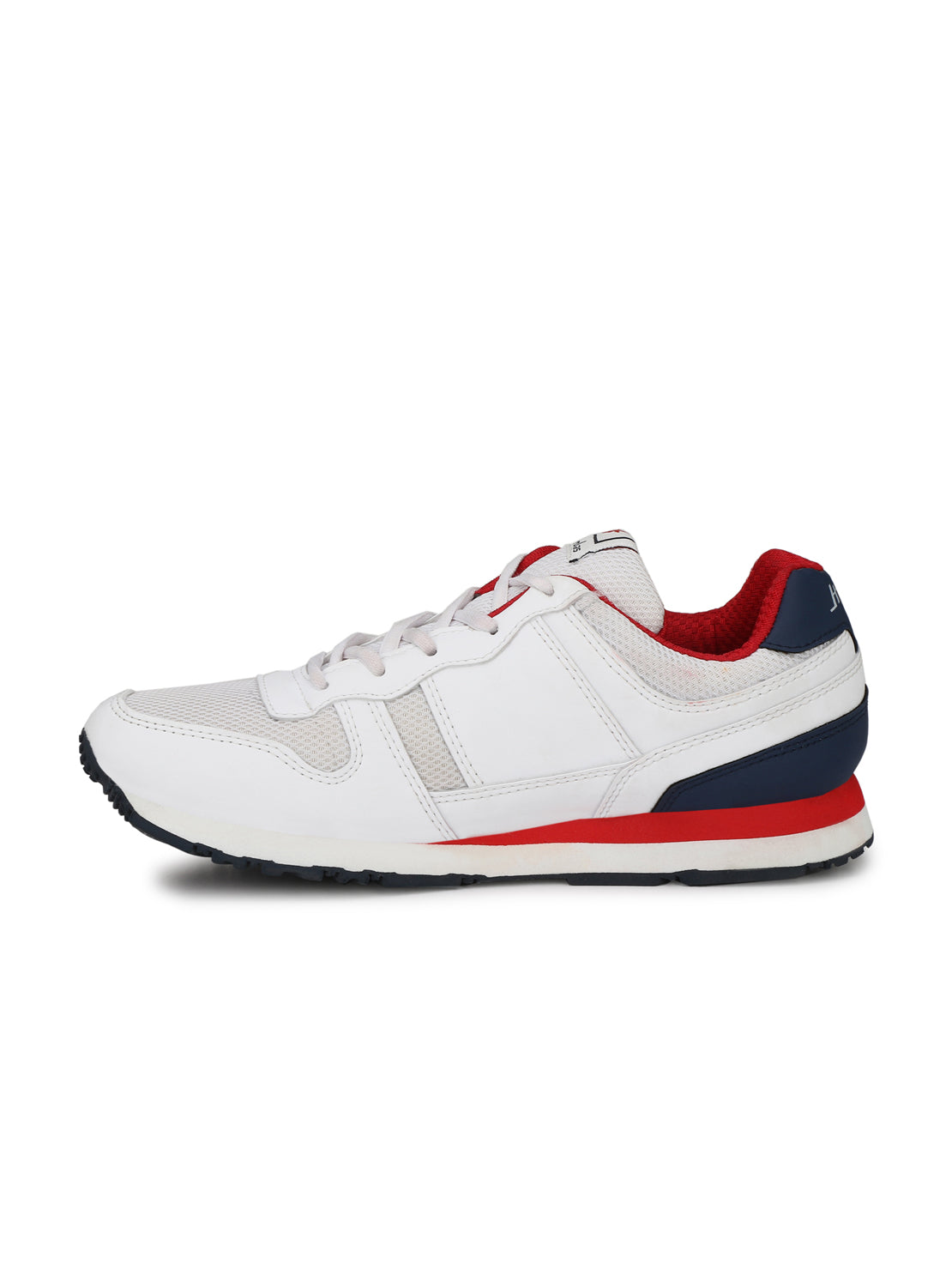 Hirolas® Men's White/Red Multisports Lace Up Sneaker Sport Shoes (HRL1954WTR)