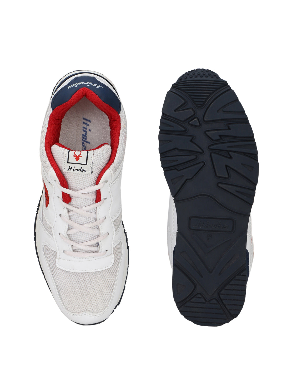 Hirolas® Men's White/Red Multisports Lace Up Sneaker Sport Shoes (HRL1954WTR)