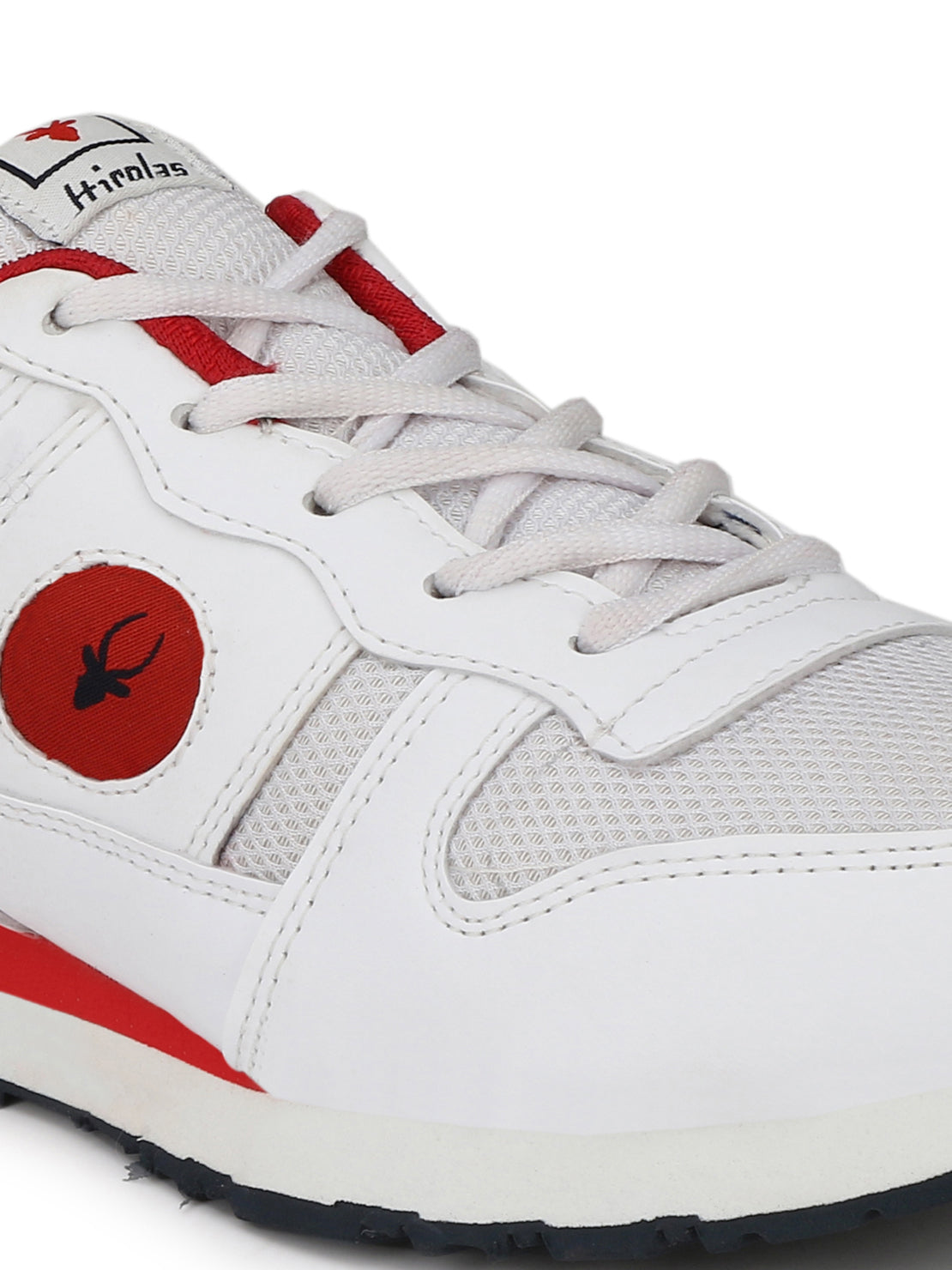 Hirolas® Men's White/Red Multisports Lace Up Sneaker Sport Shoes (HRL1954WTR)