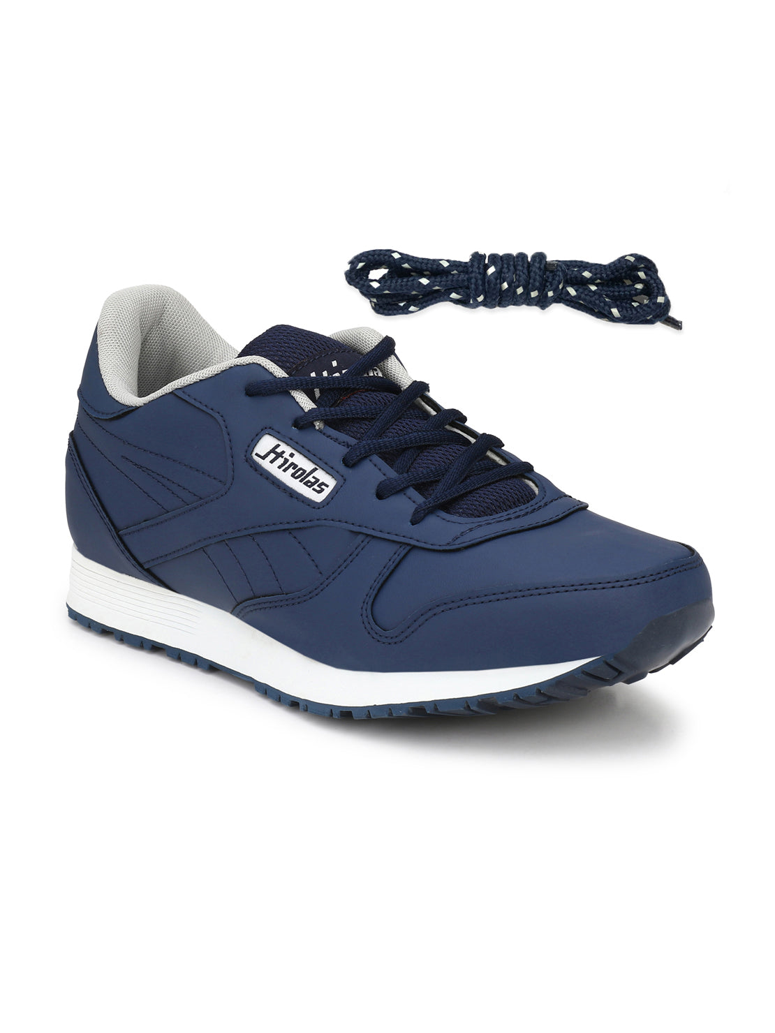 Hirolas® Men's Multisports Shock Absorbing Walking Running Fitness Athletic Training Gym Blue Lace Up Sneaker Sport Shoes (HRL2001B)