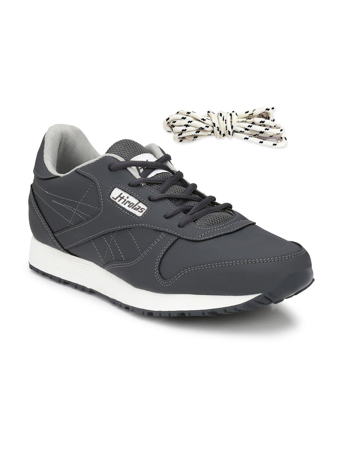 Hirolas® Men's Multisports Shock Absorbing Walking Running Fitness Athletic Training Gym Grey Lace Up Sneaker Sport Shoes (HRL2001G)