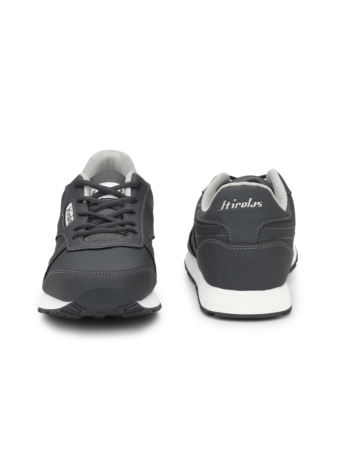Hirolas® Men's Multisports Shock Absorbing Walking Running Fitness Athletic Training Gym Grey Lace Up Sneaker Sport Shoes (HRL2001G)