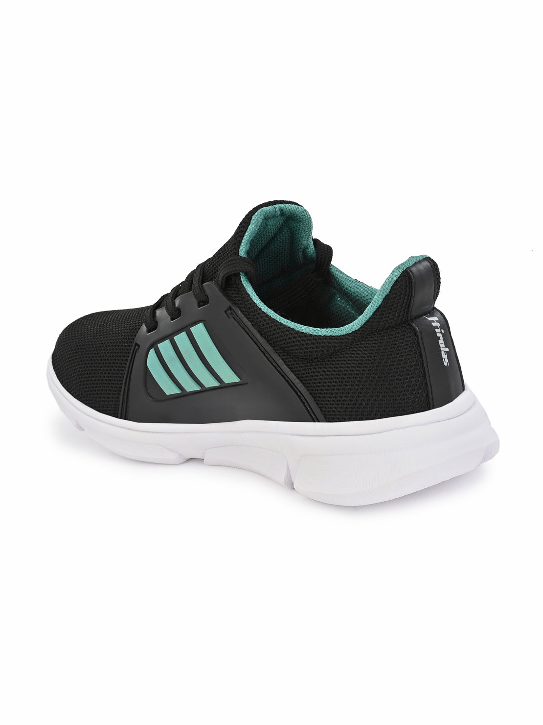 Hirolas® Men's Black/Blue Mesh Running/Walking/Gym Lace Up Sneaker Sport Shoes (HRL2003BLS)