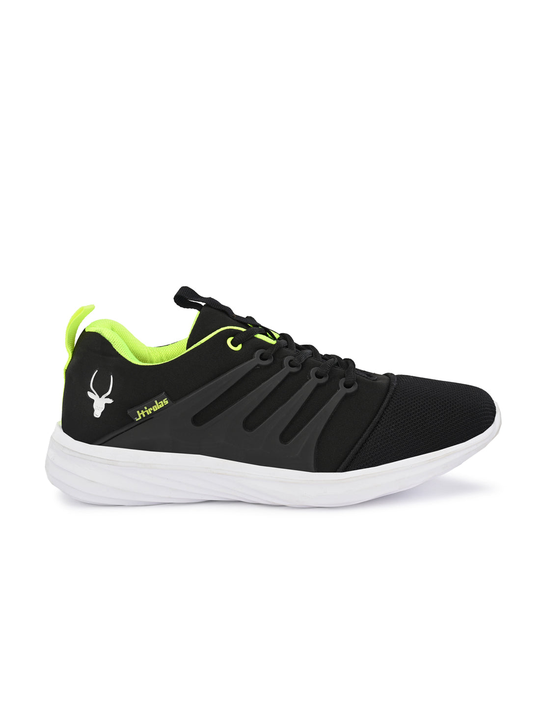 Hirolas® Men's Black Mesh Running/Walking/Gym Lace Up Sneaker Sport Shoes (HRL2004BLG)
