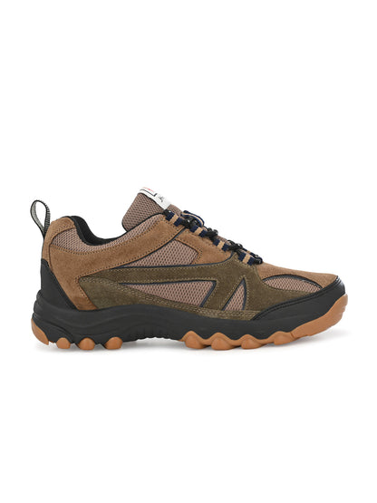 Hirolas® Men's Outdoor Sports Hiking Trekking Tan Lace Up Sport Shoes (HRL2012CHK)