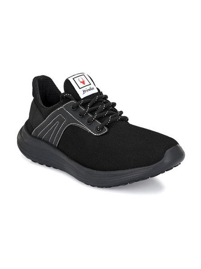 Hirolas® Men's Black Mesh Running/Walking/Gym Lace Up Sneaker Sport Shoes (HRL2020BLK)