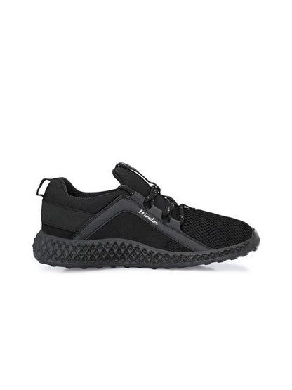 Hirolas® Men's Black Mesh Running/Walking/Gym Lace Up Sneaker Sport Shoes (HRL2021BLK)