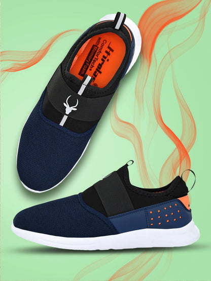 Hirolas® Men's Blue Mesh Running/Walking/Gym Slip On Sneaker Sport Shoes (HRL2027BLU)
