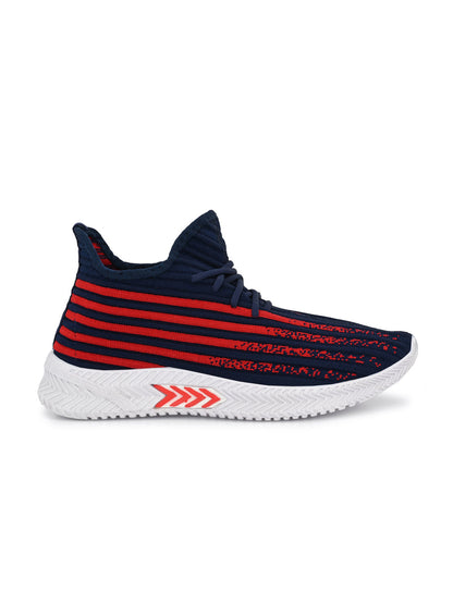 Hirolas® Men's Blue Knitted Running/Walking/Gym Lace Up Sneaker Sport Shoes (HRL2036BLU)