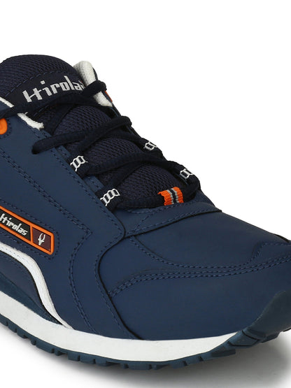 Hirolas® Men's Multisports Shock Absorbing Walking Running Fitness Athletic Training Gym Blue Lace Up Sneaker Sport Shoes (HRL2041B)