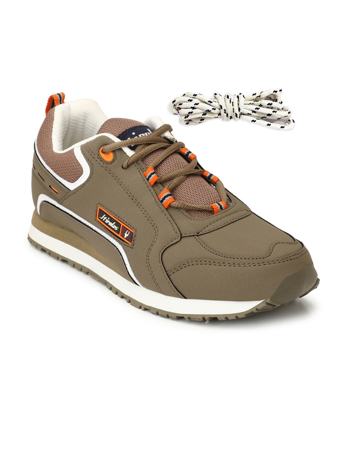 Hirolas® Men's Multisports Shock Absorbing Walking Running Fitness Athletic Training Gym Chickoo Lace Up Sneaker Sport Shoes (HRL2041C)