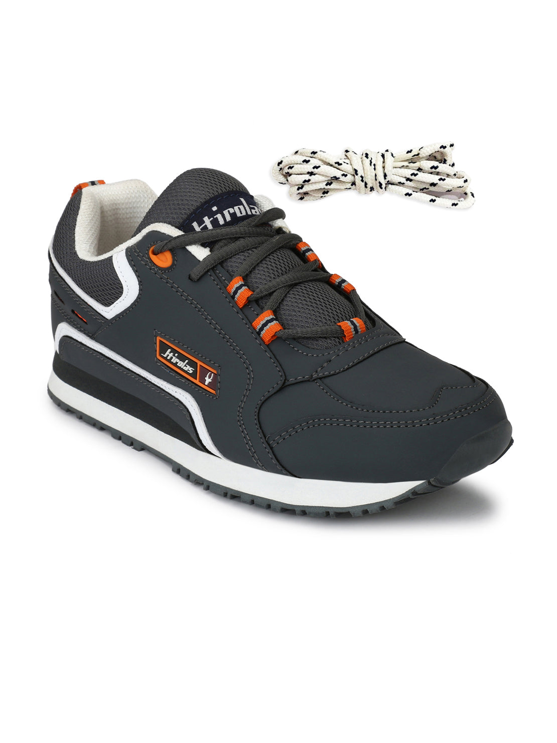 Hirolas® Men's Multisports Shock Absorbing Walking Running Fitness Athletic Training Gym Grey Lace Up Sneaker Sport Shoes (HRL2041G)