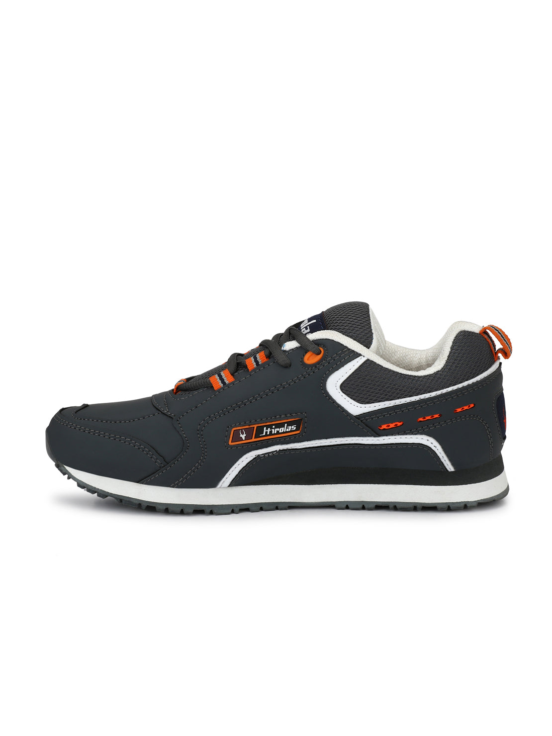 Hirolas® Men's Multisports Shock Absorbing Walking Running Fitness Athletic Training Gym Grey Lace Up Sneaker Sport Shoes (HRL2041G)