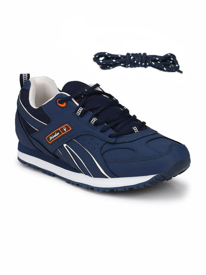 Hirolas® Men's Multisports Shock Absorbing Walking Running Fitness Athletic Training Gym Blue Lace Up Sneaker Sport Shoes (HRL2044B)