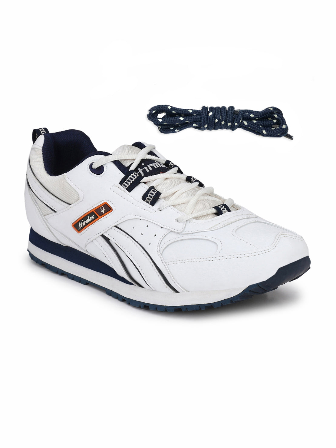Hirolas® Men's Multisports Shock Absorbing Walking Running Fitness Athletic Training Gym White Lace Up Sneaker Sport Shoes (HRL2044W)