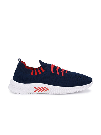 Hirolas® Men's Blue Knitted Running/Walking/Gym Lace Up Sneaker Sport Shoes (HRL2046BLU)