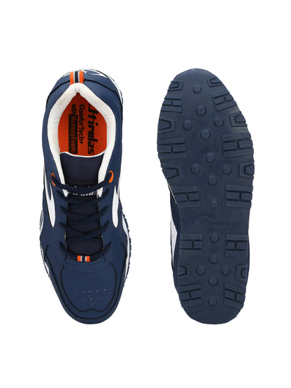 Hirolas® Men's Multisports Shock Absorbing Walking Running Fitness Athletic Training Gym Blue Lace Up Sneaker Sport Shoes (HRL2052B)