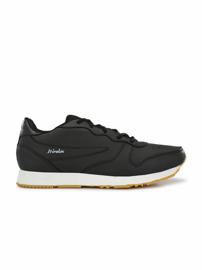 Hirolas® Men's Multisports Shock Absorbing Walking Running Fitness Athletic Training Gym Black Lace Up Sneaker Sport Shoes (HRL2053BHN)