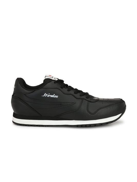 Hirolas Men's Multisports Shock Absorbing Walking Running Fitness Athletic Training Gym Black Lace Up Sneaker Sport Shoes (HRL2053BLK)