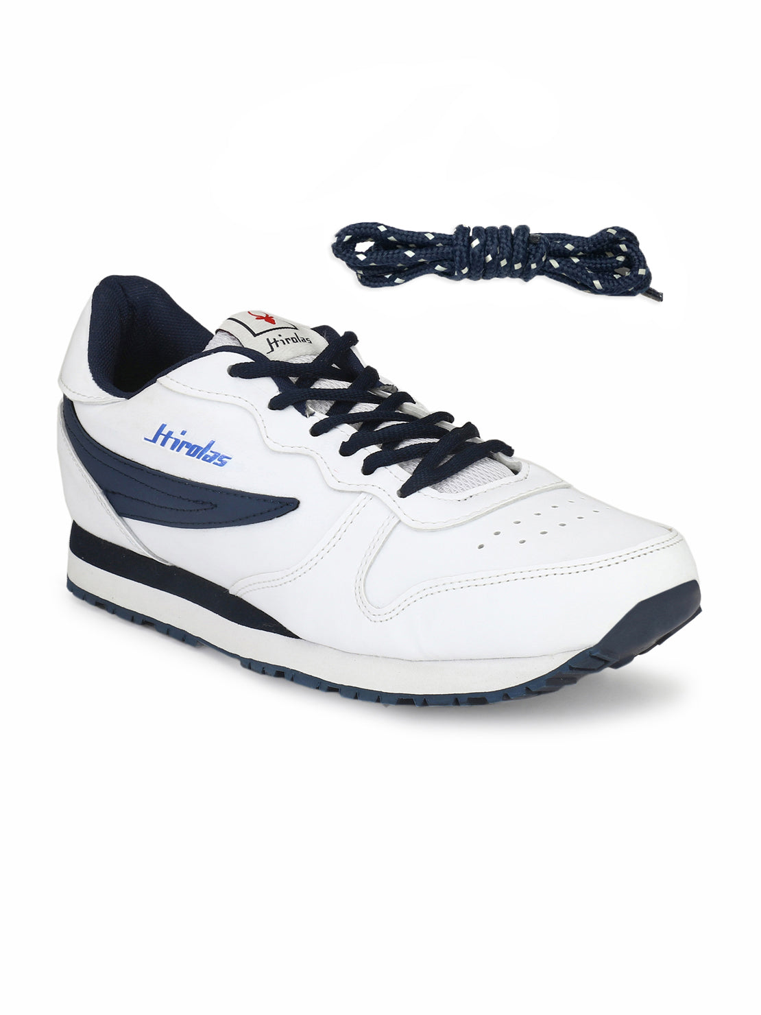 Hirolas® Men's Multisports Shock Absorbing Walking Running Fitness Athletic Training Gym White Lace Up Sneaker Sport Shoes (HRL2053WHT)