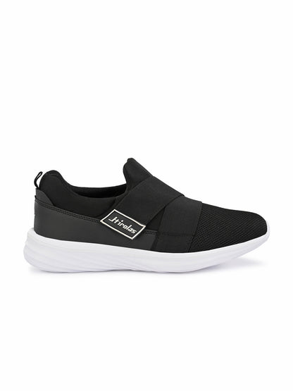 Hirolas® Men's Black Mesh Running/Walking/Gym Slip On Sneaker Sport Shoes (HRL2058BLK)
