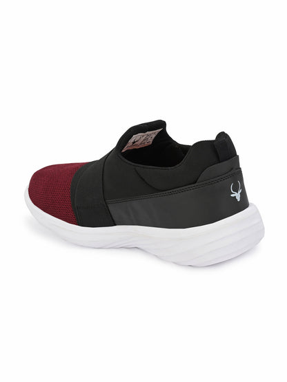 Hirolas® Men's Maroon Mesh Running/Walking/Gym Slip On Sneaker Sport Shoes (HRL2058MRN)