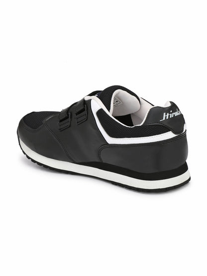 Hirolas® Men's Multisports Shock Absorbing Walking Running Fitness Athletic Training Gym Black Slip On Sneaker Sport Shoes (HRL2061BLK)