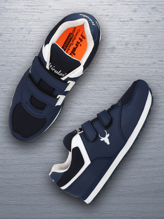 Hirolas® Men's Multisports Shock Absorbing Walking Running Fitness Athletic Training Gym Blue Slip On Sneaker Sport Shoes (HRL2061BLU)