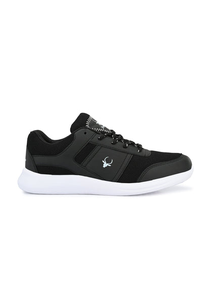 Hirolas® Men's Black Synthetic Leather Lace Up Walking Shoes (HRL2075BLK)