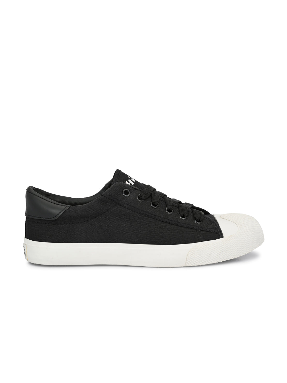 Hirolas® Men's Black Canvas Vulcansied Skateboard Lace Up Sneaker Shoes (HRL2076BLK)