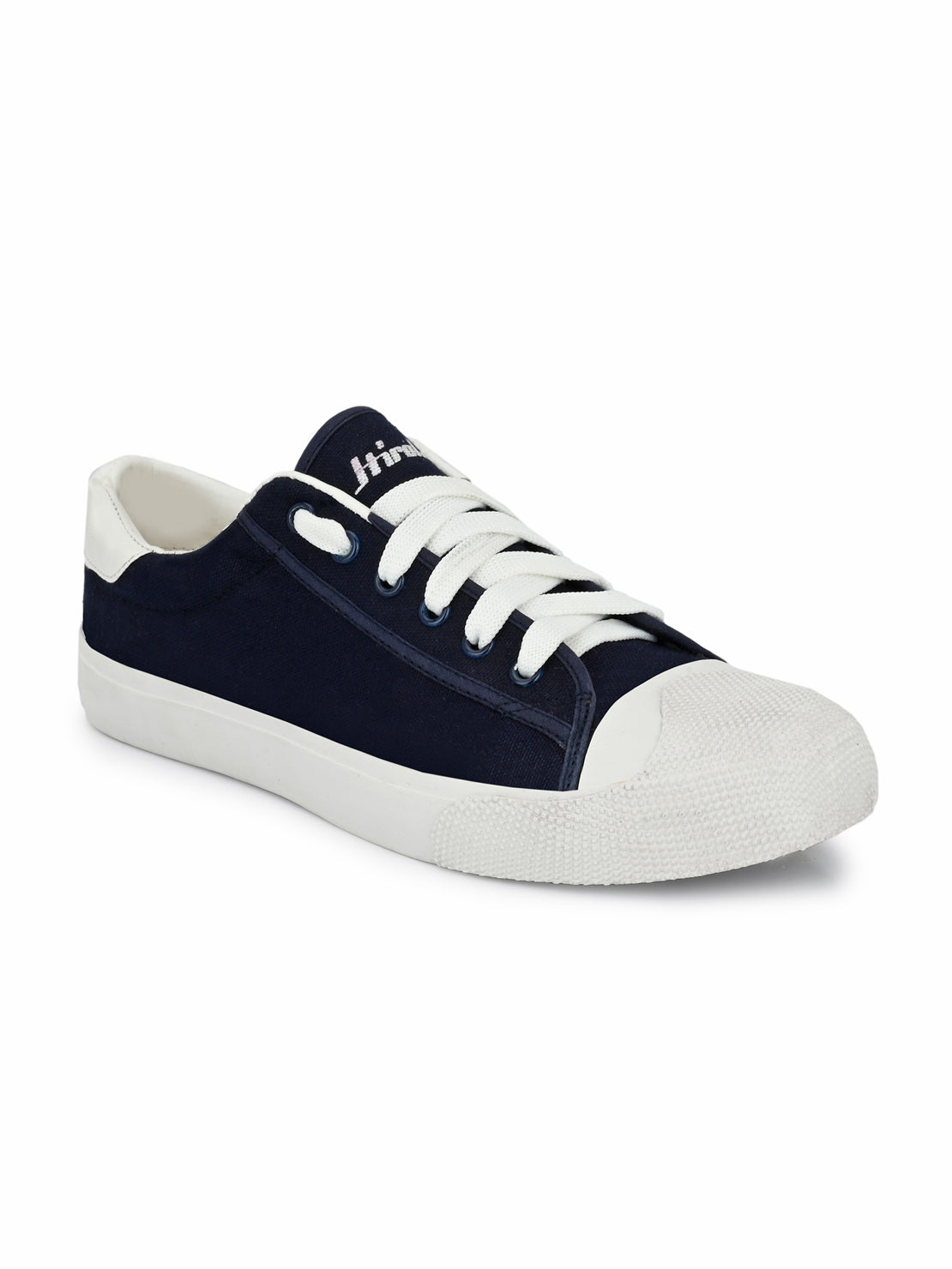 Hirolas® Men's Blue Canvas Vulcansied Skateboard Lace Up Sneaker Shoes (HRL2076BLU)