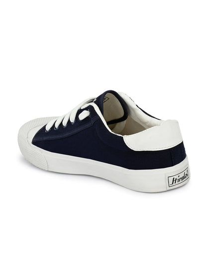 Hirolas® Men's Blue Canvas Vulcansied Skateboard Lace Up Sneaker Shoes (HRL2076BLU)