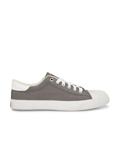 Hirolas® Men's Grey Canvas Vulcansied Skateboard Lace Up Sneaker Shoes (HRL2076GRY)
