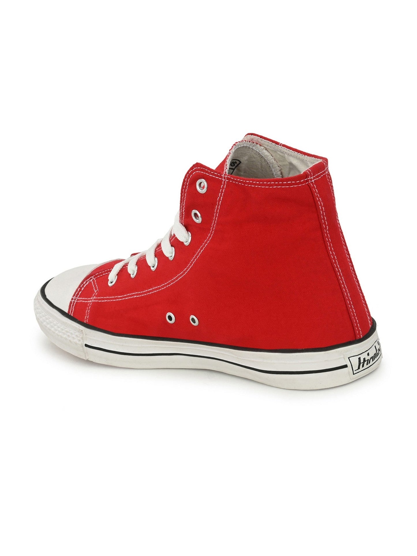 Hirolas® Men's Red Canvas Vulcansied Skateboard Lace Up Ankle Length Sneaker Shoes (HRL2077RED)